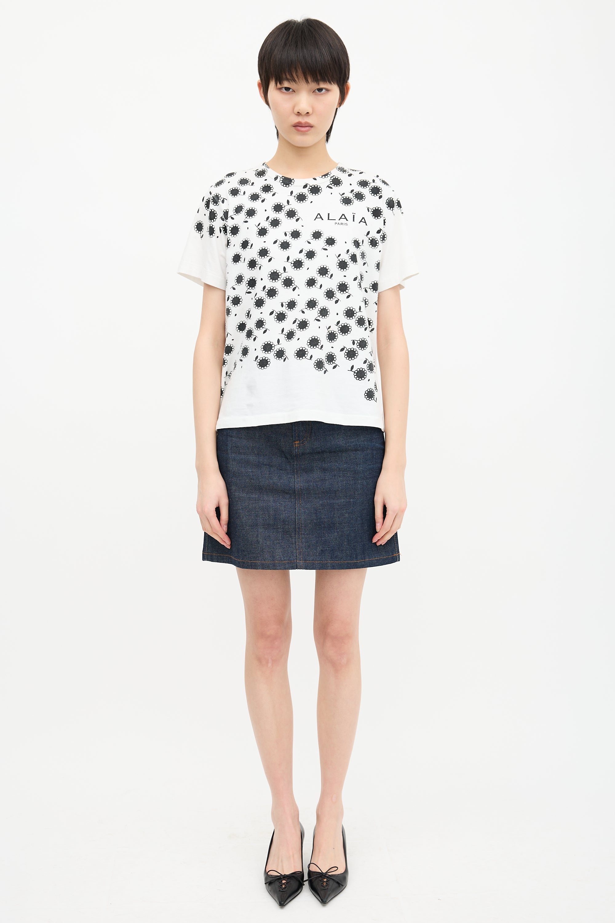 Alaïa Floral Logo T-Shirt