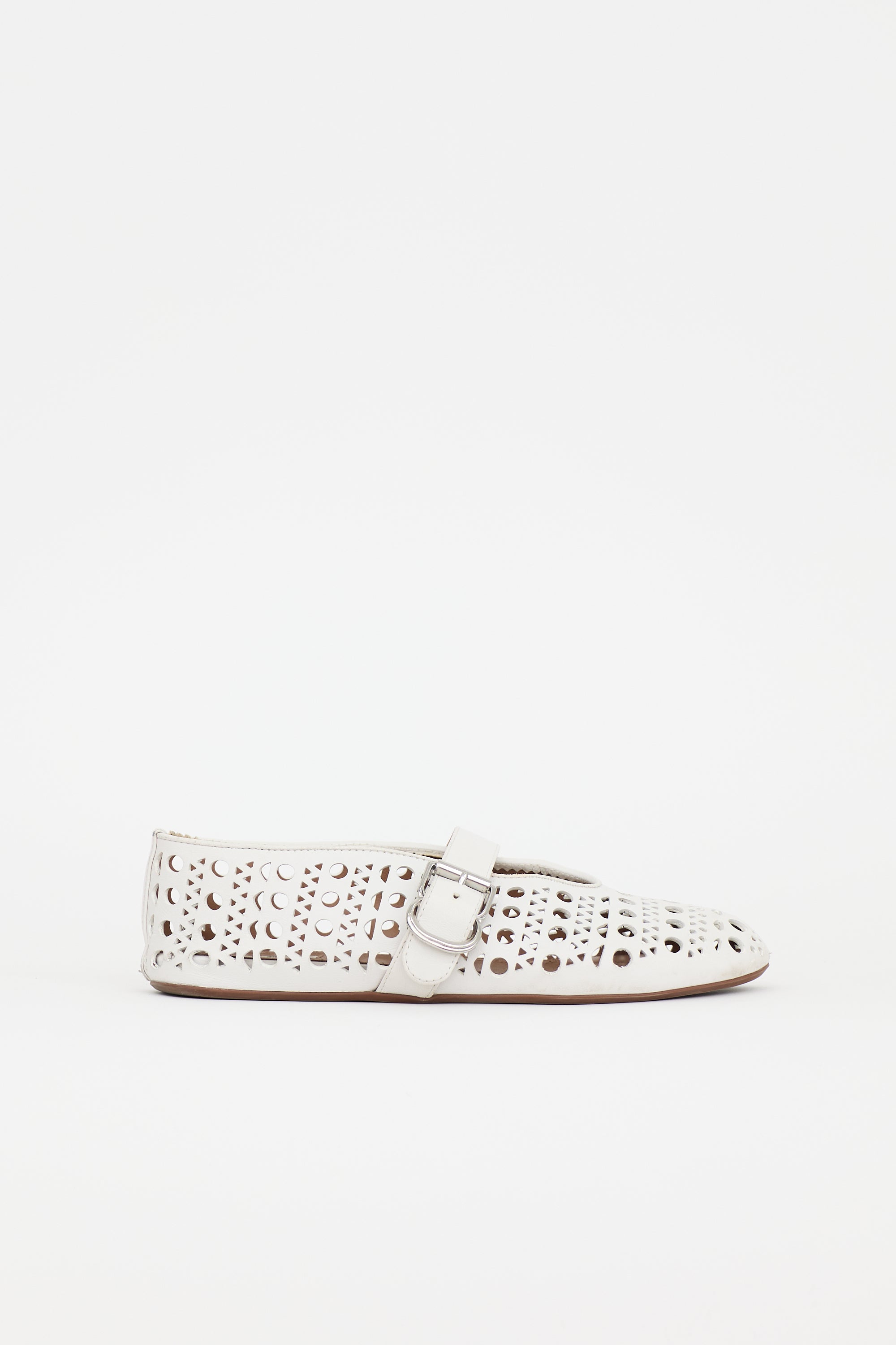 Alaïa Leather Perforated Flat