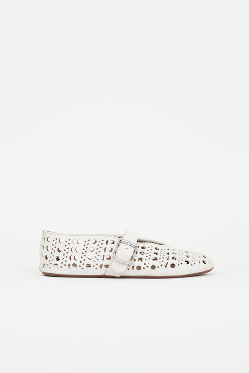 Alaïa Leather Perforated Flat