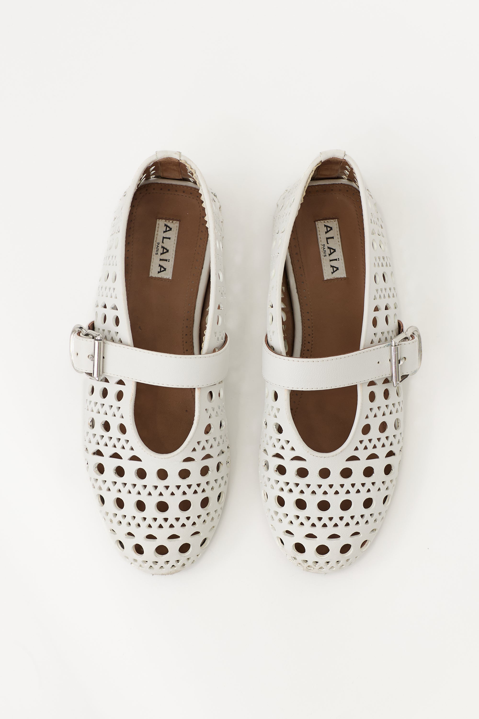 Alaïa Leather Perforated Flat