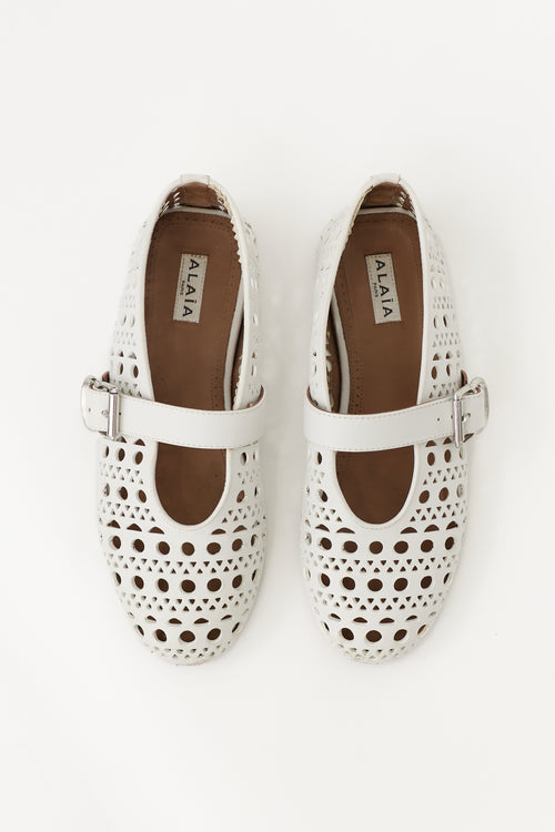 Alaïa Leather Perforated Flat