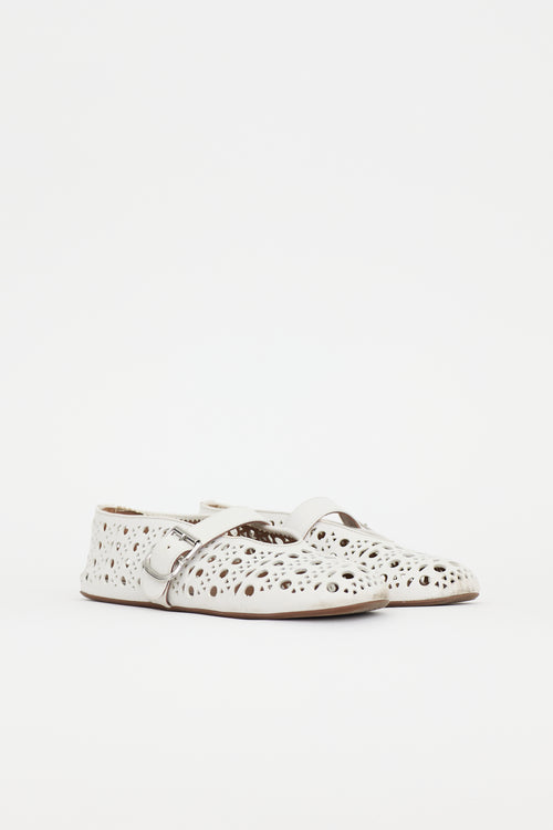 Alaïa Leather Perforated Flat