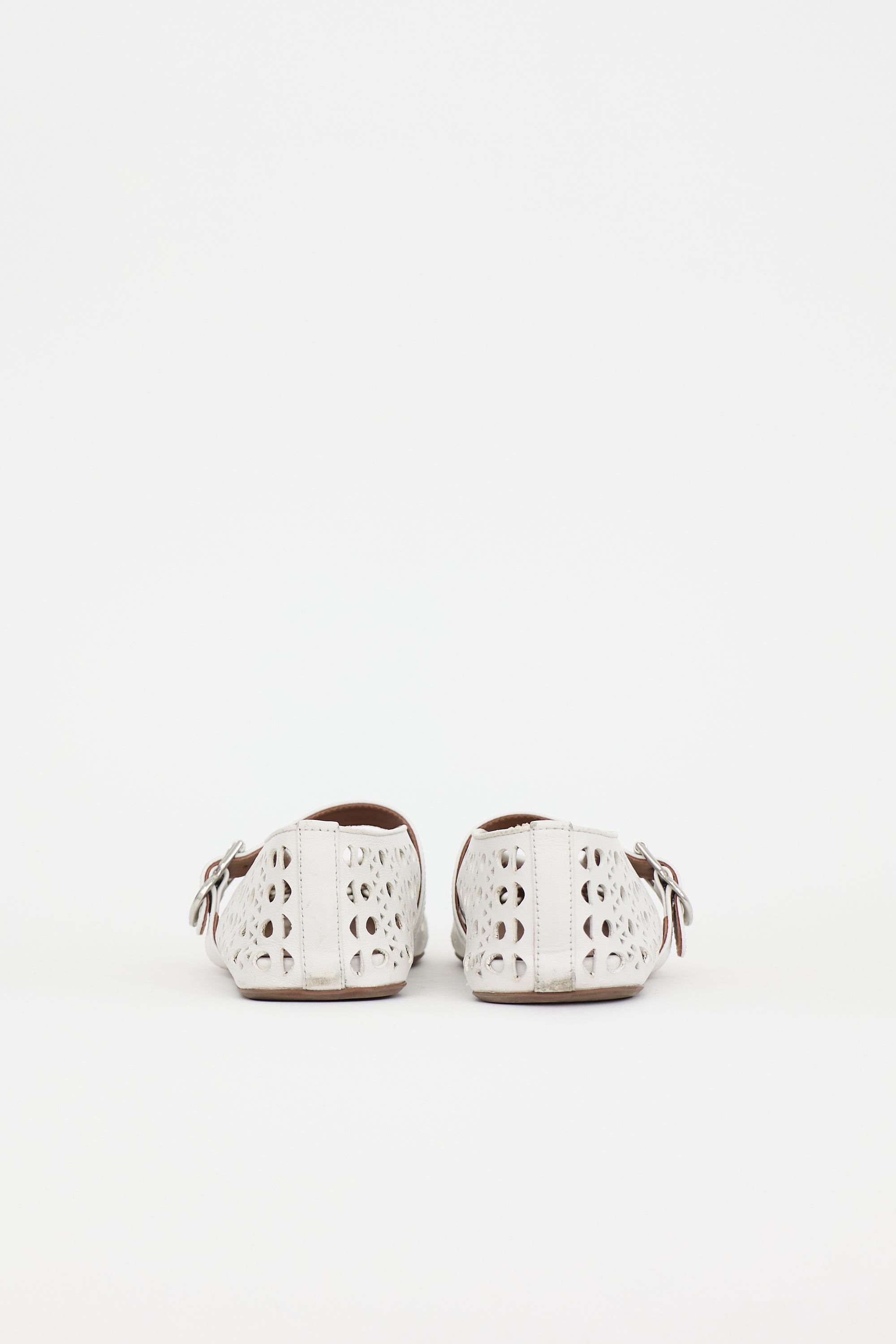Alaïa Leather Perforated Flat