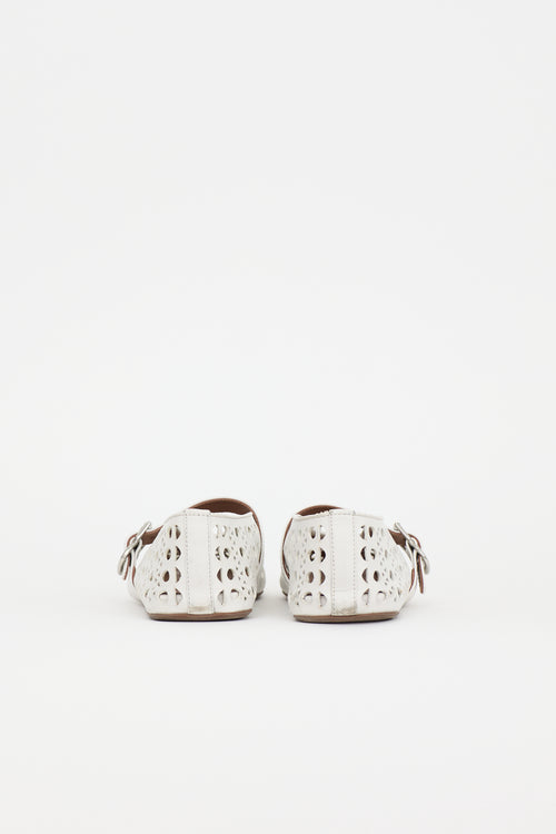 Alaïa Leather Perforated Flat