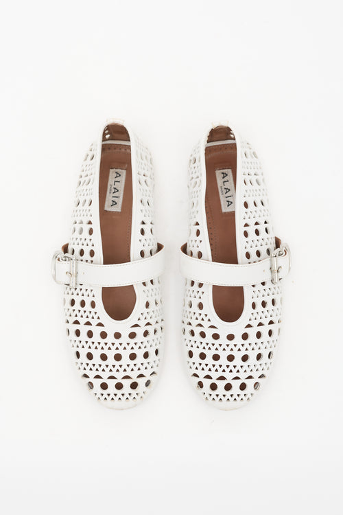 Alaïa Leather Vienne Flat