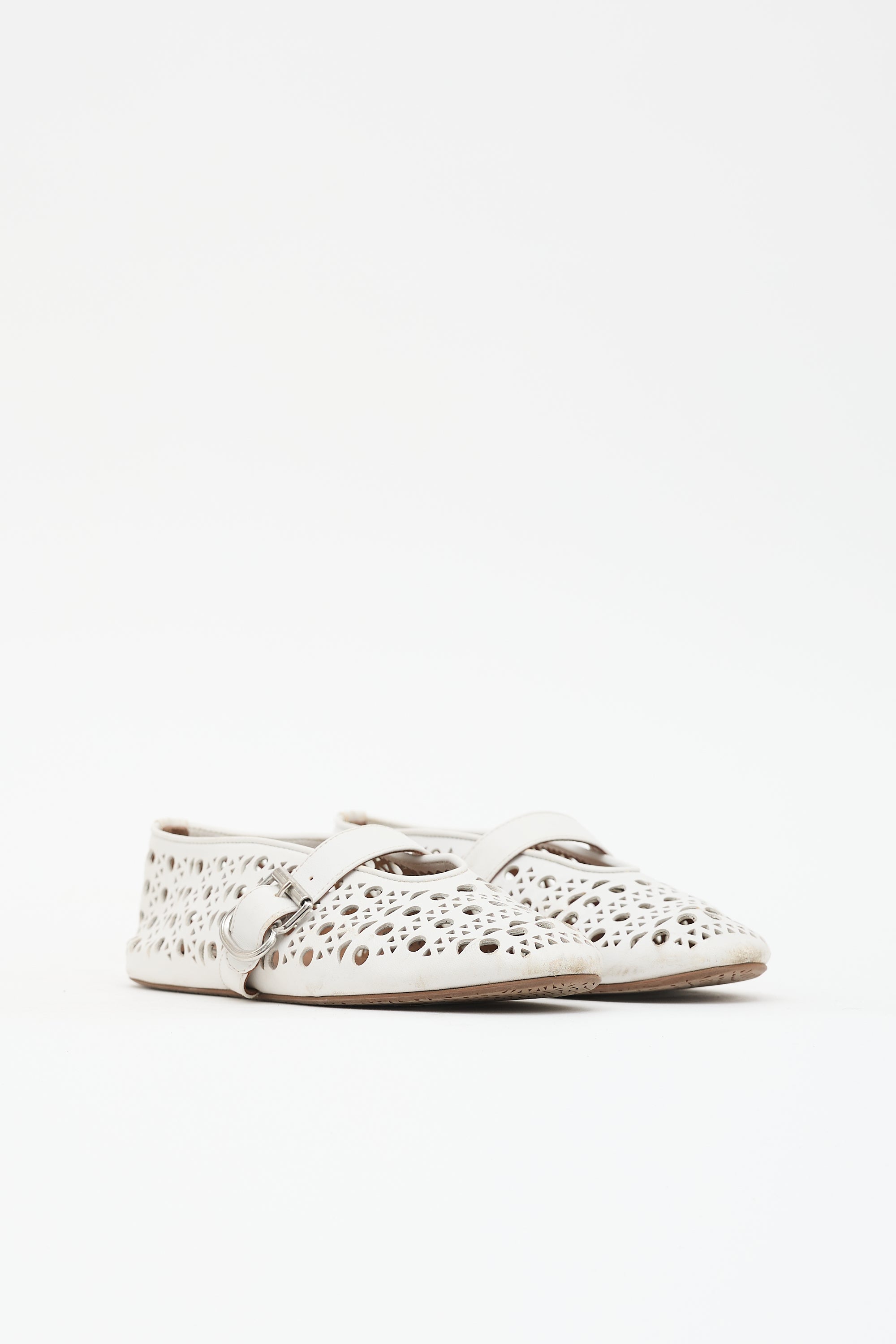 Alaïa Leather Vienne Flat