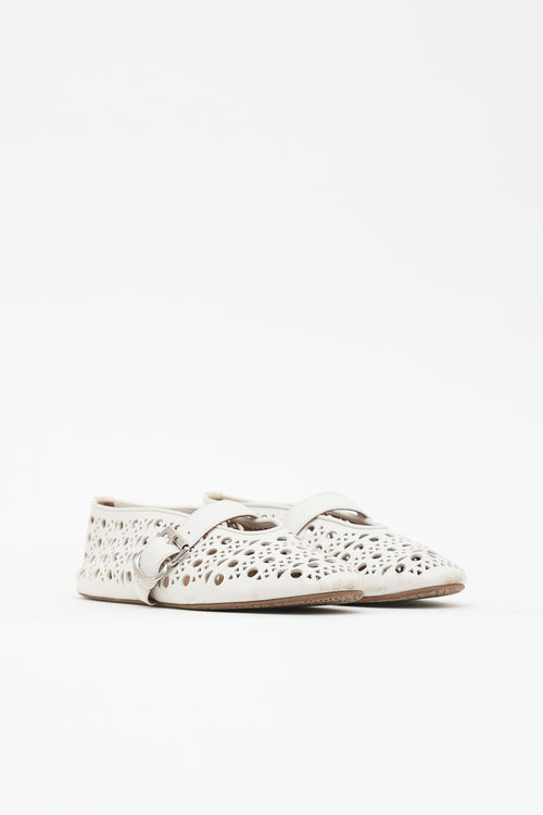 Alaïa Leather Vienne Flat
