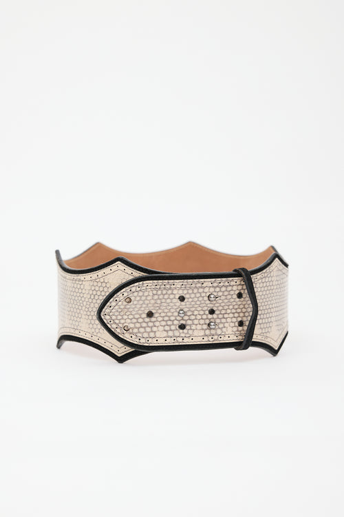 Alaïa Leather Serrated Belt