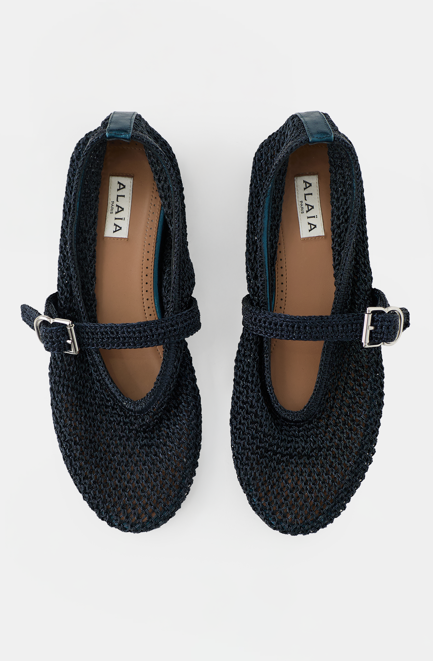  Alaïa Metallic Crochet Ballet Flat