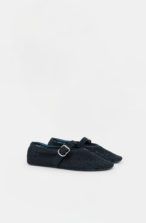  Alaïa Metallic Crochet Ballet Flat