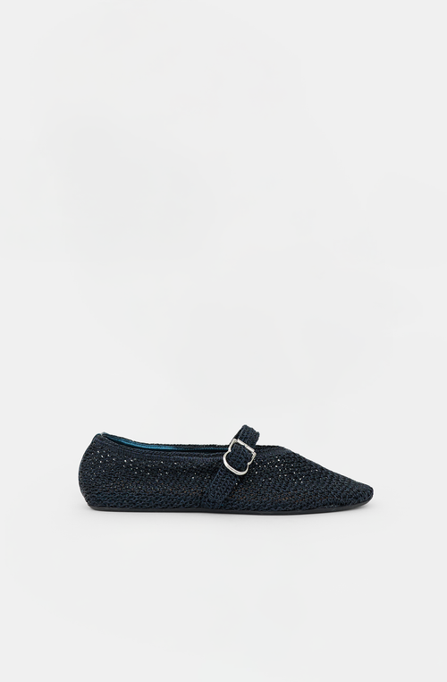  Alaïa Metallic Crochet Ballet Flat