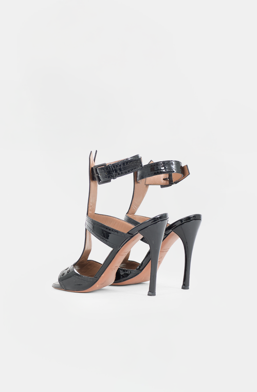 Alaïa Patent Strappy Sandal