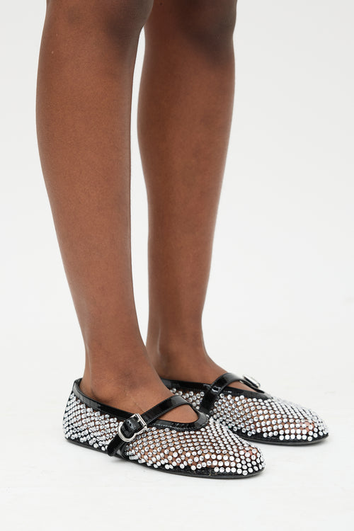 Alaïa Crystal Fishnet Ballet Flat