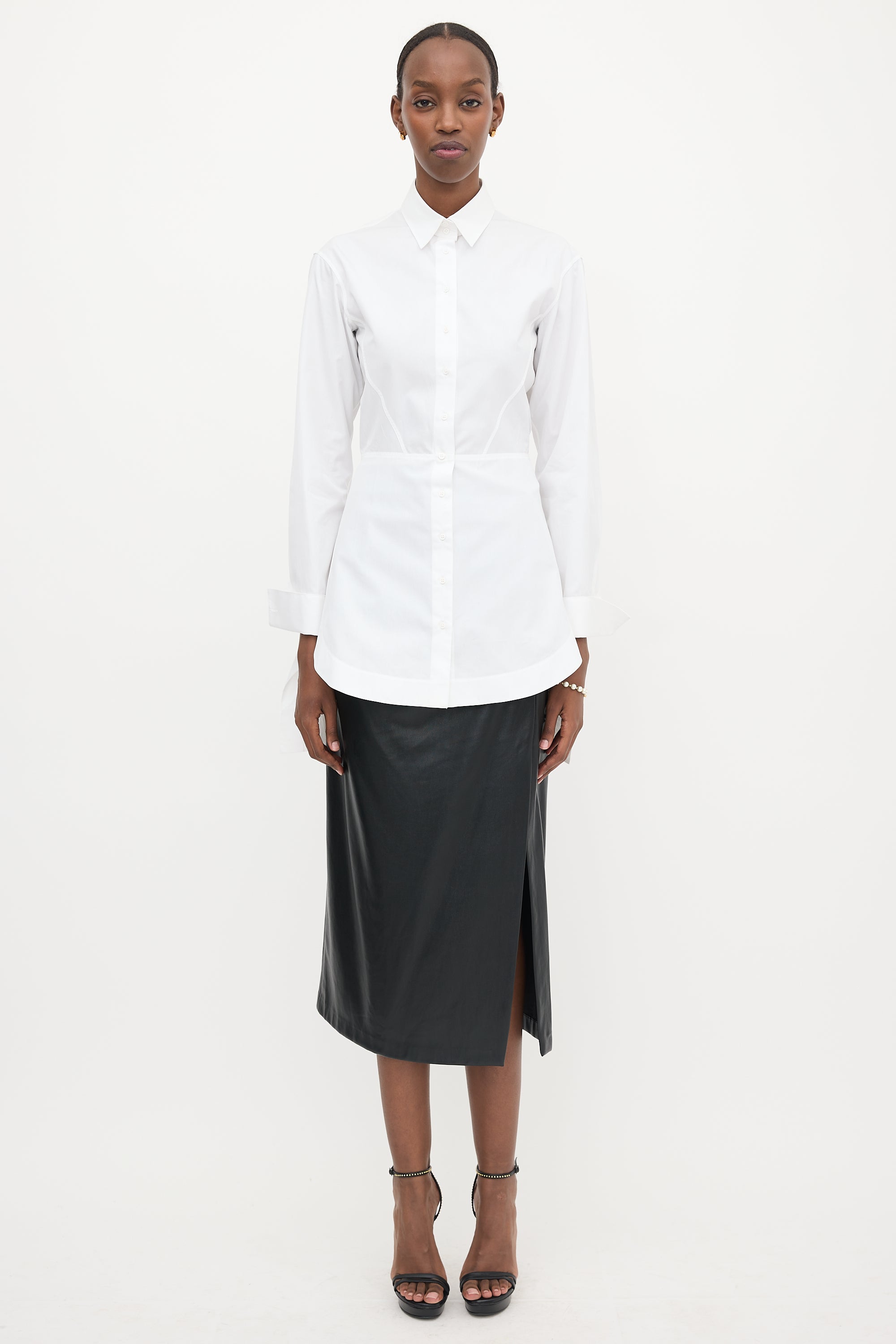Alaïa Ruched Hi-Low Shirt