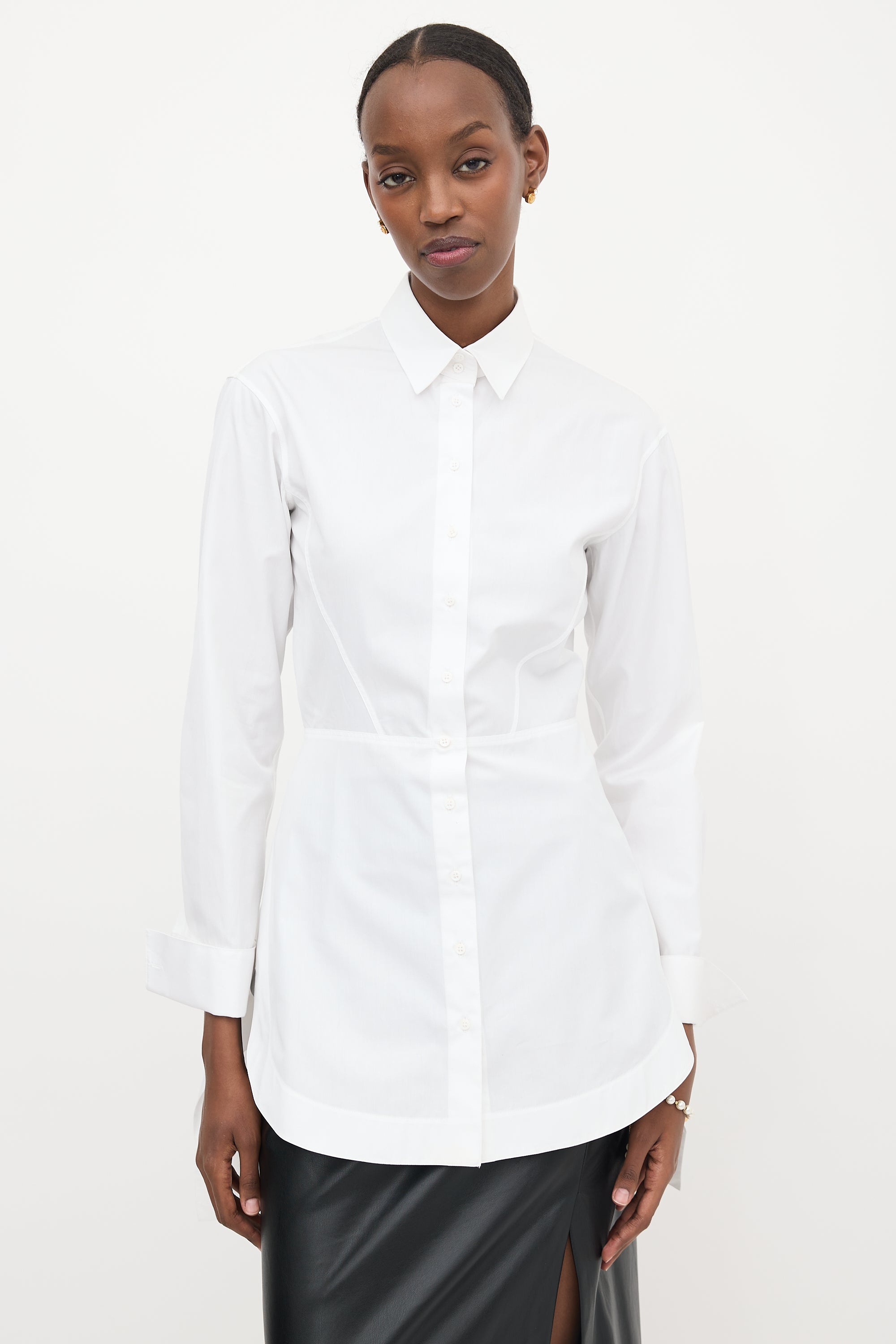 Alaïa Ruched Hi-Low Shirt