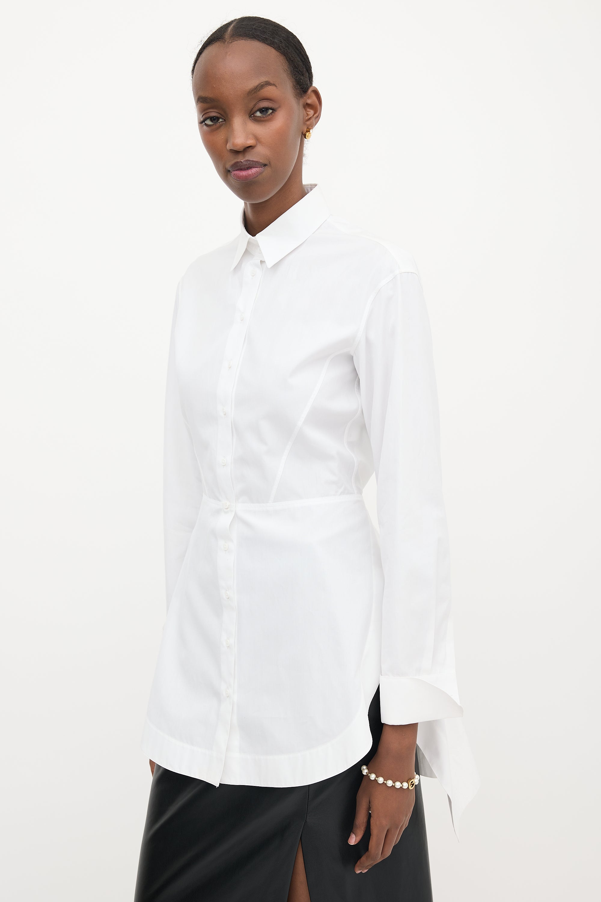 Alaïa Ruched Hi-Low Shirt
