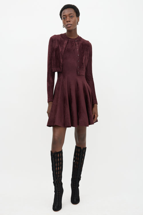 Alaïa Velour Cropped Cardigan