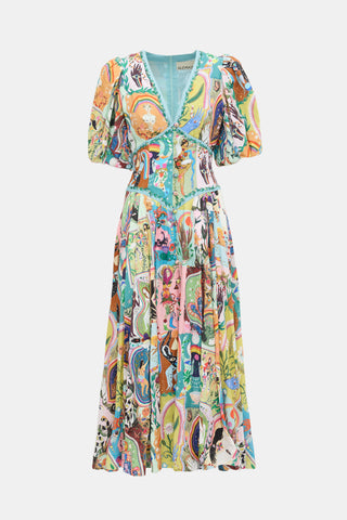 Alemais Linen Evergreen Dress