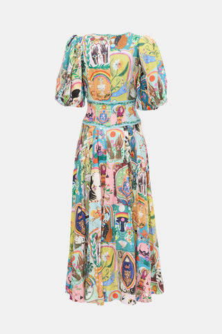 Alemais Linen Evergreen Dress