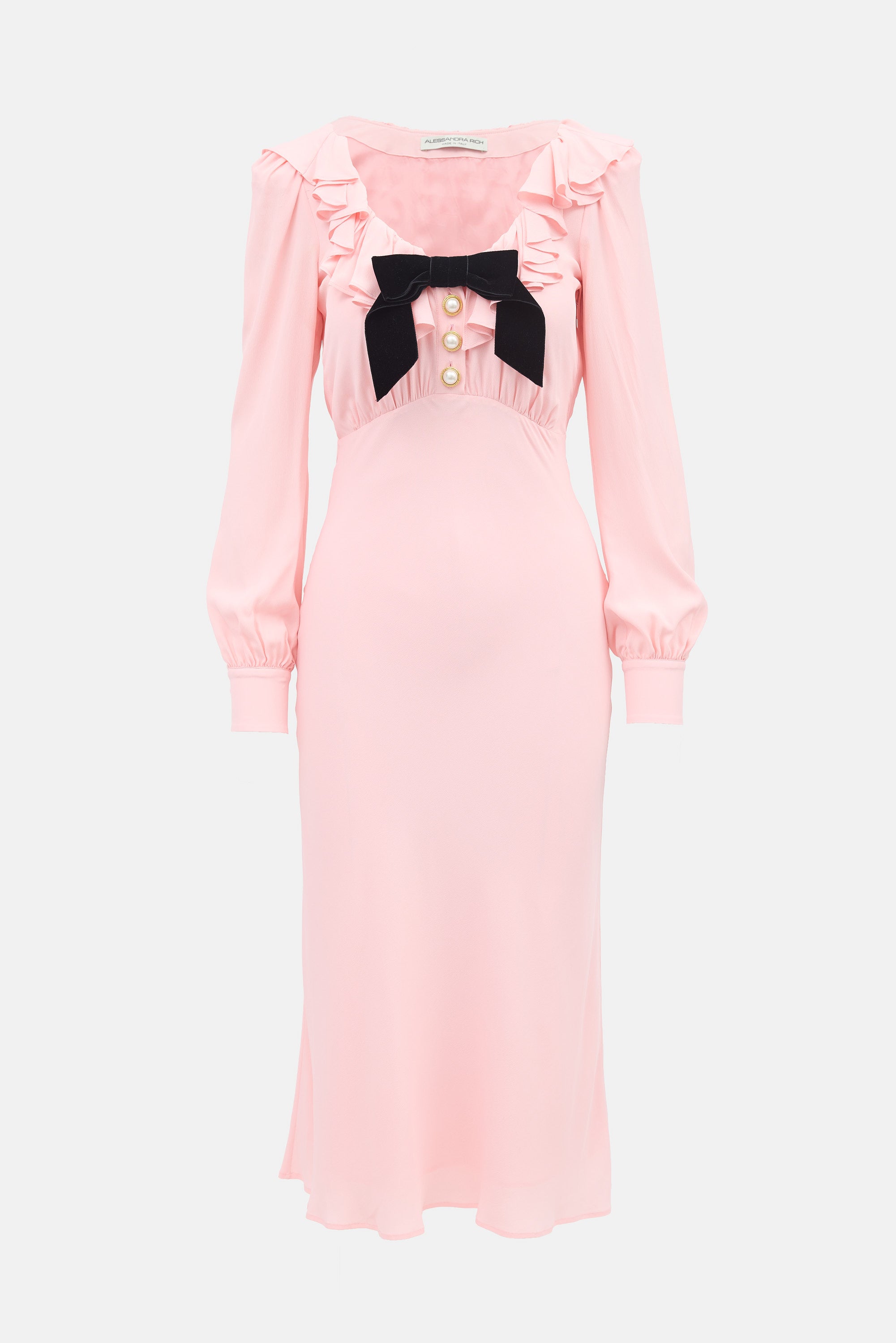 Alessandra Rich Silk Ruffled Dress