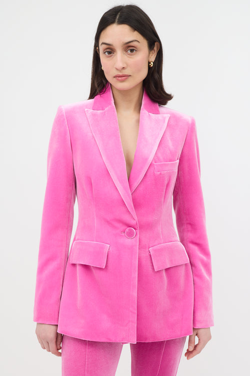 Alex Perry Velvet Fitted Blazer