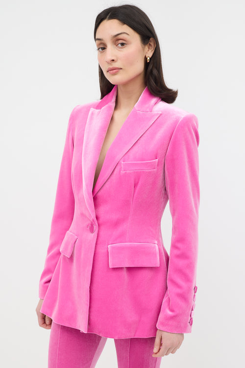 Alex Perry Velvet Fitted Blazer