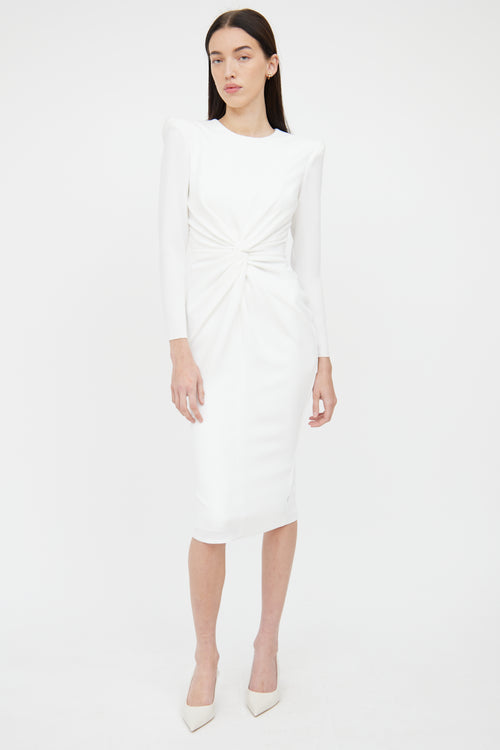Alex Perry White Twist Front Dakota Dress Dress