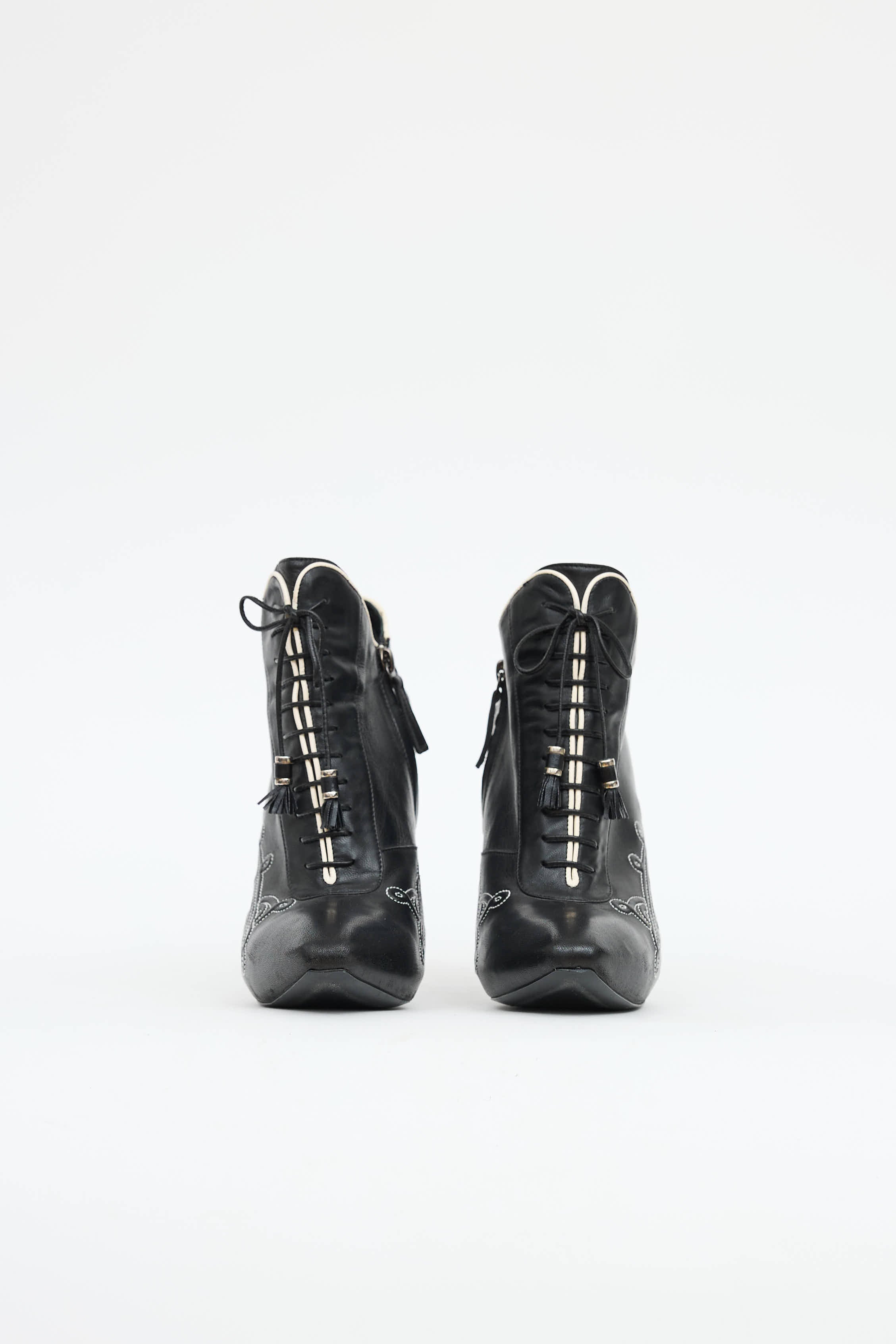 McQueen Embroidered High Heel Boot