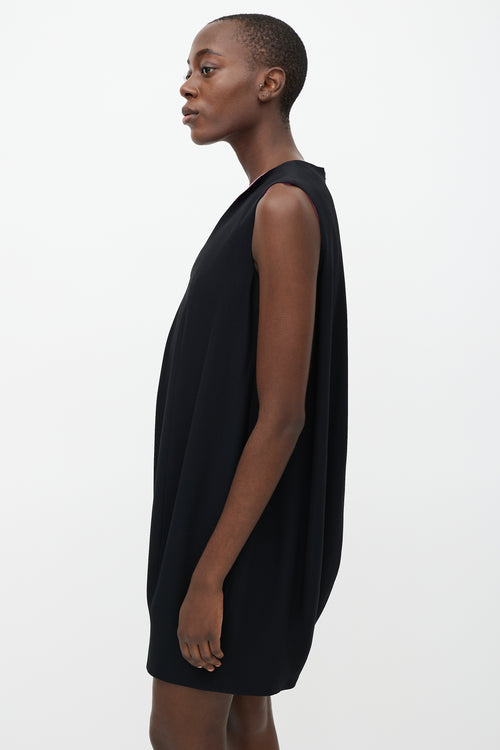 Alexander McQueen Black & Pink V-Neck Dress