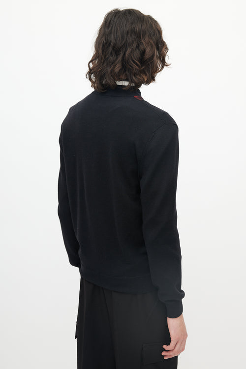 Alexander McQueen Black & Red Wool Plaid Front Jacket