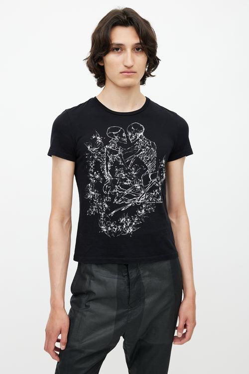 Alexander McQueen Black & White Skeleton T-Shirt
