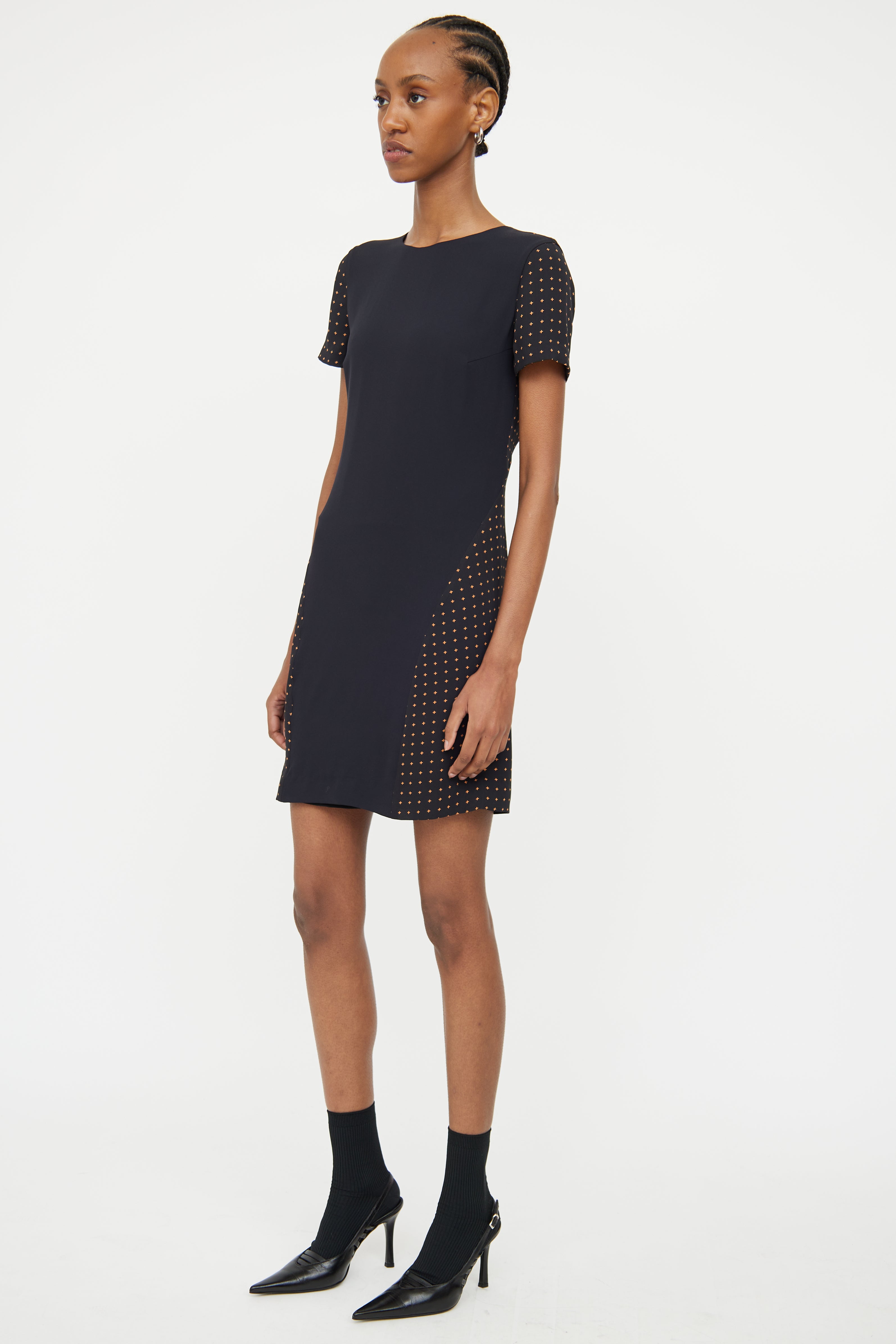 Alexander McQueen Black & Orange Panel Dress