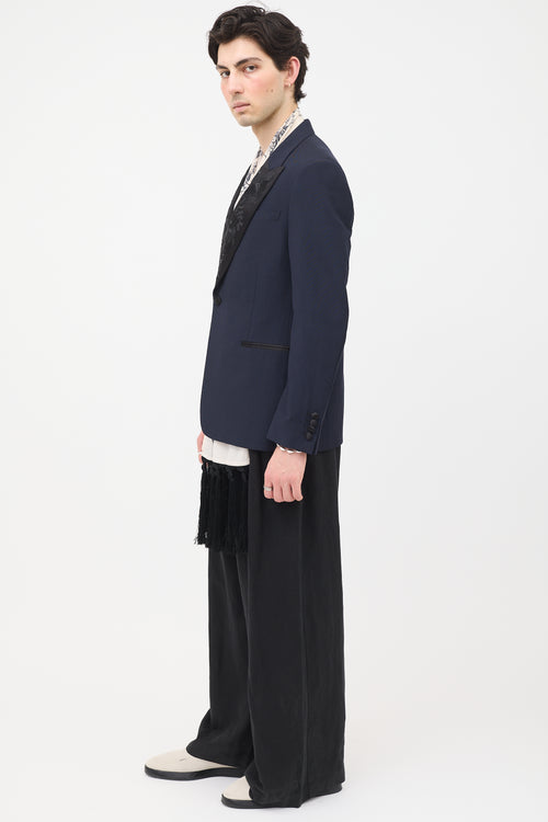 Alexander McQueen Embroidered Floral Lapel Blazer