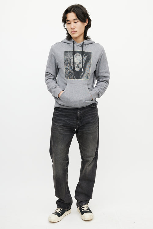 Alexander McQueen Grey & Multicolour Skull Hoodie