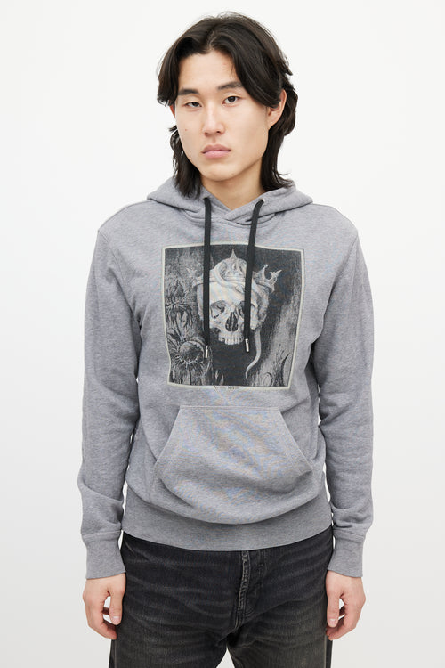 Alexander McQueen Grey & Multicolour Skull Hoodie