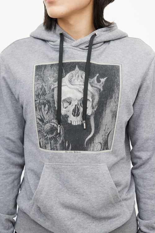 Alexander McQueen Grey & Multicolour Skull Hoodie