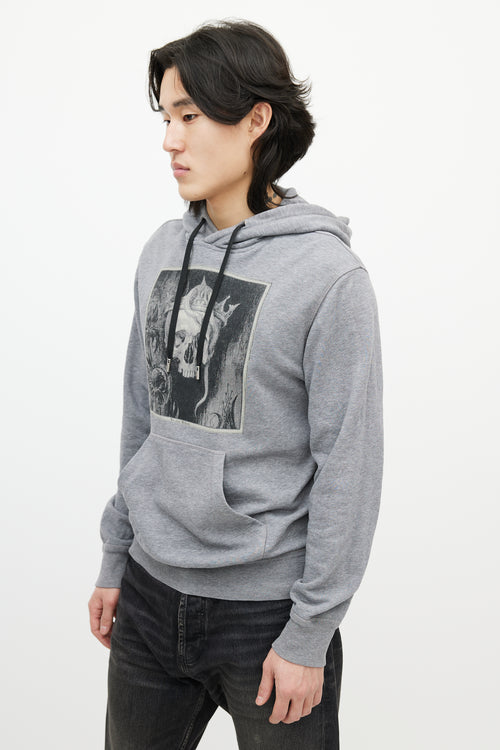 Alexander McQueen Grey & Multicolour Skull Hoodie