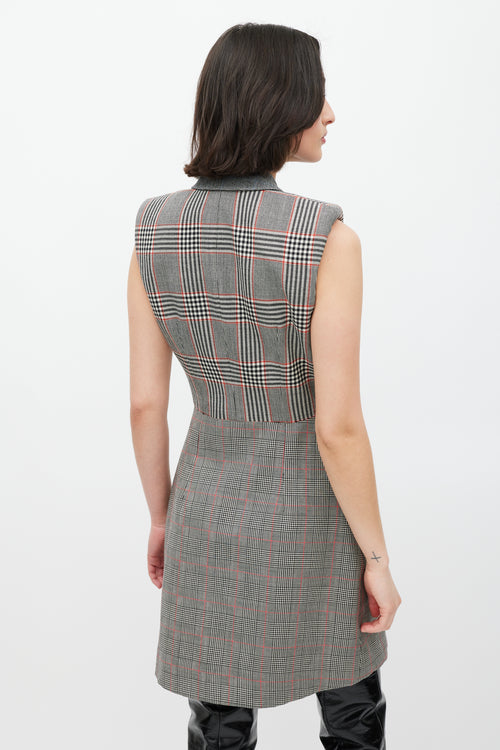 Alexander McQueen Grey & White Glen Check Blazer Dress