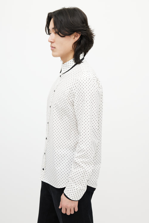 Alexander McQueen White & Black Skull Shirt