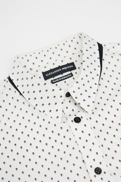 Alexander McQueen White & Black Skull Shirt