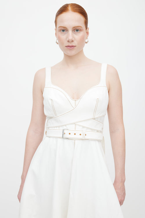 Alexander McQueen White Denim 50s Dress