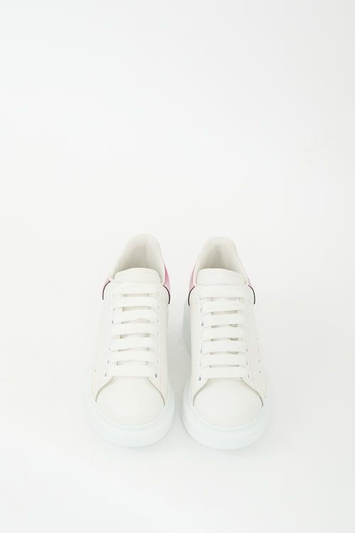 Alexander McQueen White & Pink Leather Oversized Sneaker