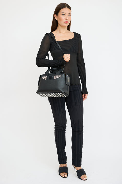 Alexander Wang Black & Beige Leather Rogue Bag