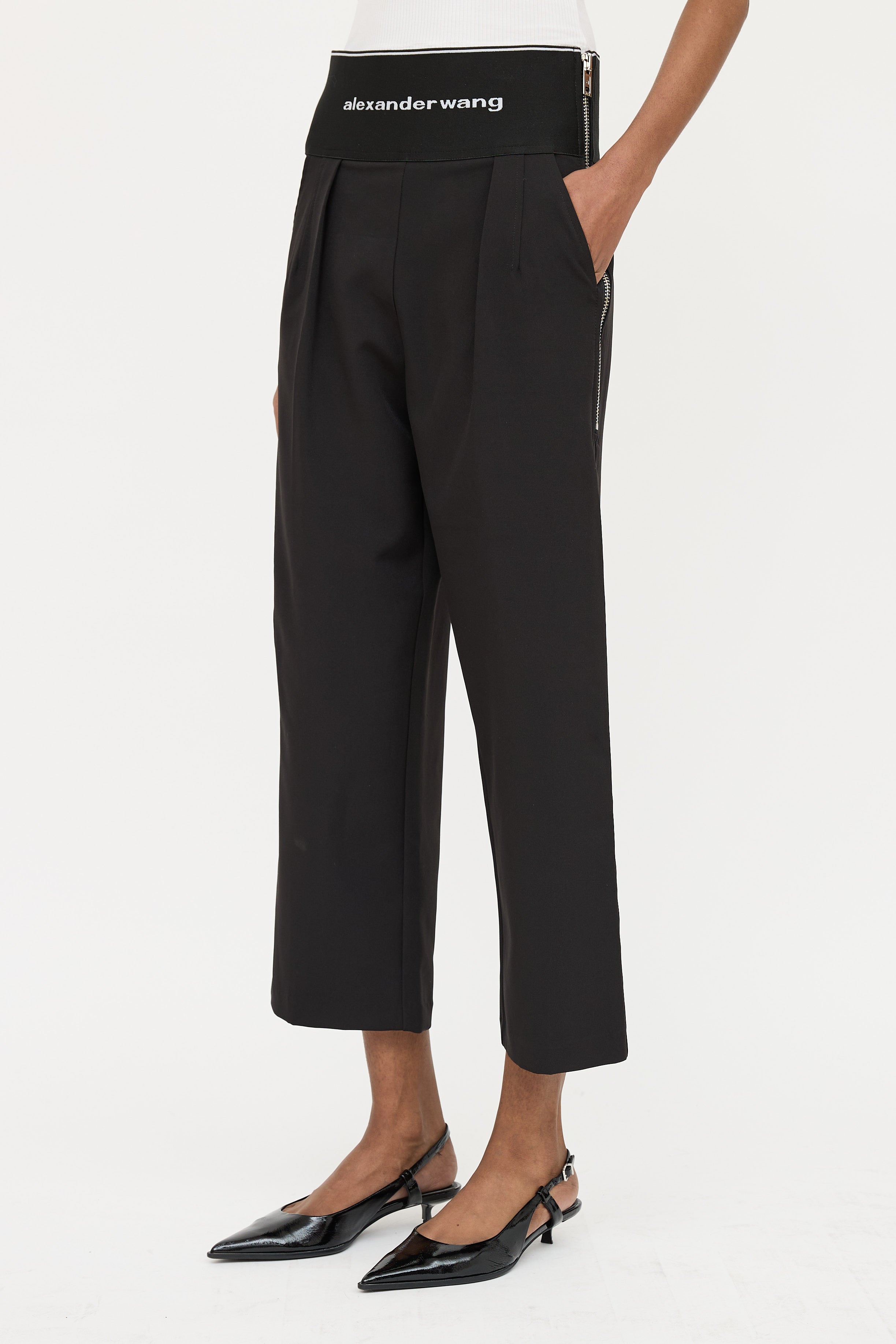 Alexander Wang Logo Cropped Pant