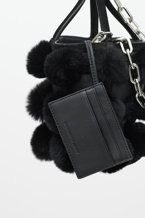 Alexander Wang Black Leather & Fur Roxy Bucket Bag