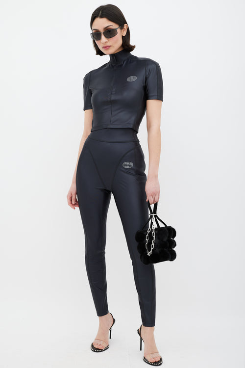 Alexander Wang Black Leather & Fur Roxy Bucket Bag