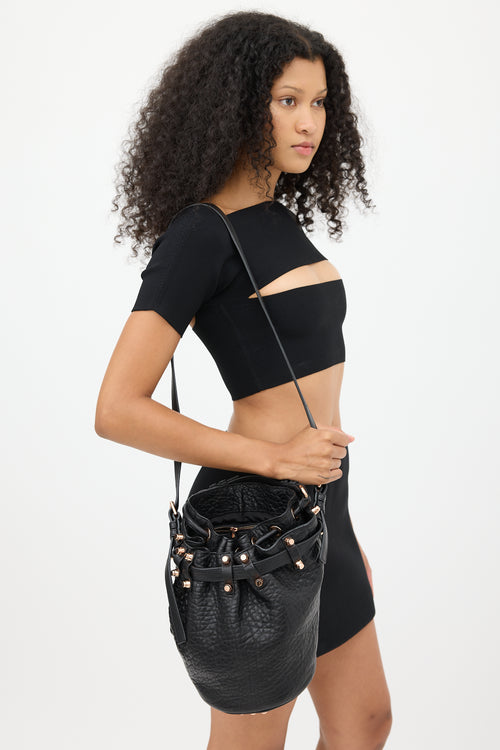 Alexander Wang Black & Pink Leather Rocco Bucket Bag
