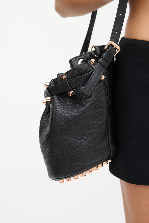 Alexander Wang Black & Pink Leather Rocco Bucket Bag