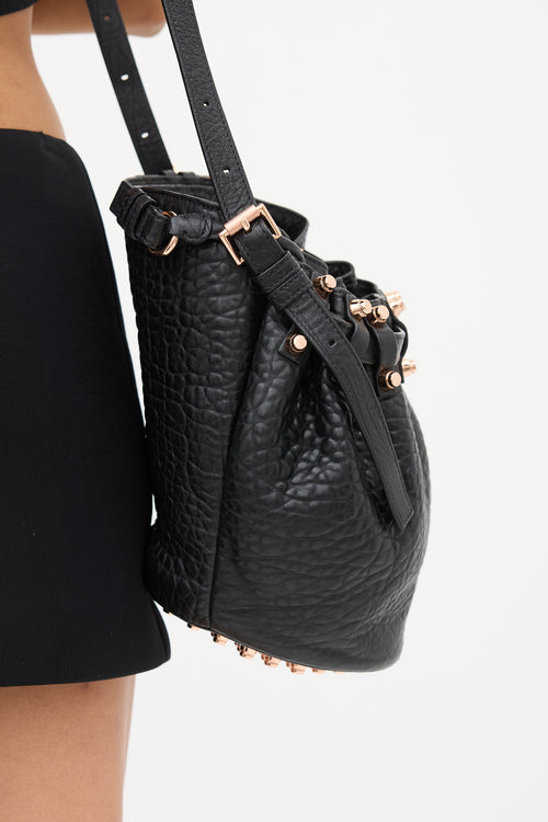Alexander Wang Black & Pink Leather Rocco Bucket Bag