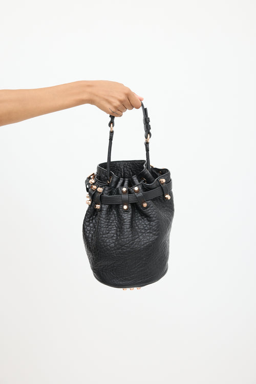 Alexander Wang Black & Pink Leather Rocco Bucket Bag